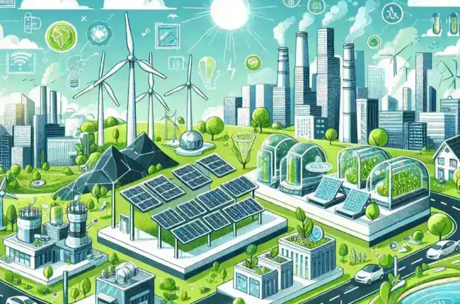 "Gráfico ilustrando a redução de emissões de carbono devido a inovações tecnológicas, conforme discutido no artigo 'O Impacto da Tecnologia na Redução de Emissões de Carbono: Inovações para um Futuro Sustentável'."